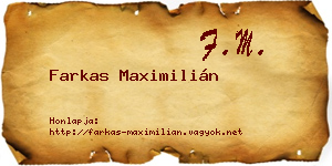 Farkas Maximilián névjegykártya